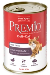 שימור פרמיו לחתול דלי-קט ברווז 375 גרם