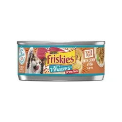 פריסקיז Tasty Treasures מזון לח ומלא לחתולים נתחי עוף וטונה ברוטב 156 גרם